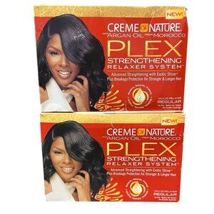 2X Creme of Nature Argan Oil Plex  Strengthening Relaxer System No Lye Regular